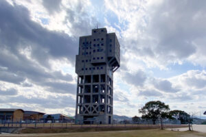 福岡県糟屋郡志免町-旧志免鉱業所 竪坑櫓（撮影日：2025年1月8日）